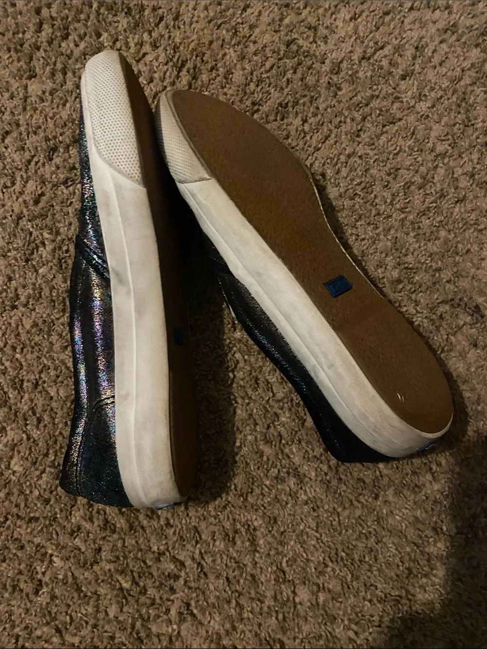 Keds Women's Black Iridescent Slip-On Flats